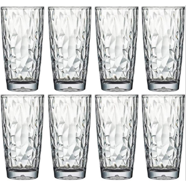ZWISSLIV Premium Unbreakable Drinking Glasses Plastic Tumblers Dishwasher Safe BPA Free Acrylic